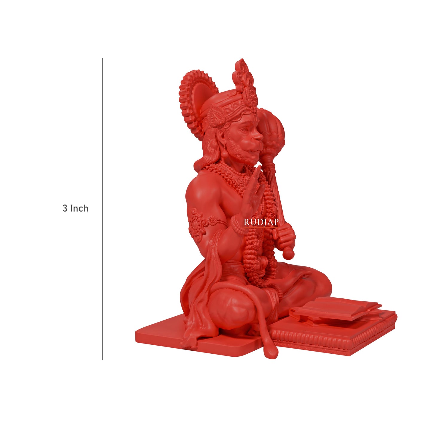 Hanuman Ji Idol 3 Inch Red & Brown Bajrangbali Murti for Car