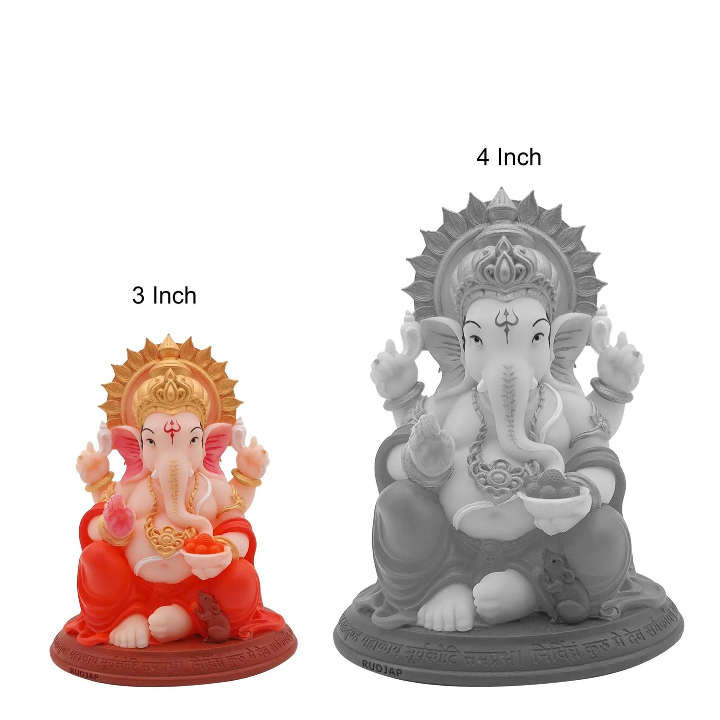 Ganesh Murti for Car Dashboard 3 Inch & 4 Inch Home Temple – 3D Printed Premium Idol by Rudjap Rudjap