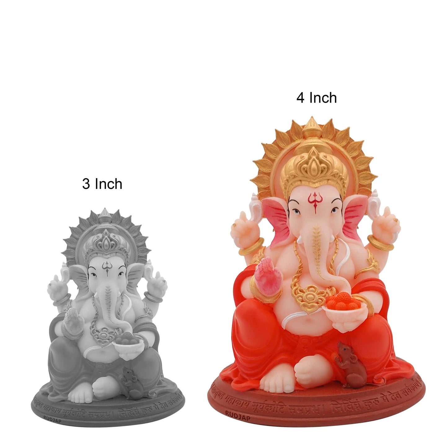 Ganesh Murti for Car Dashboard 3 Inch & 4 Inch Home Temple – 3D Printed Premium Idol by Rudjap Rudjap