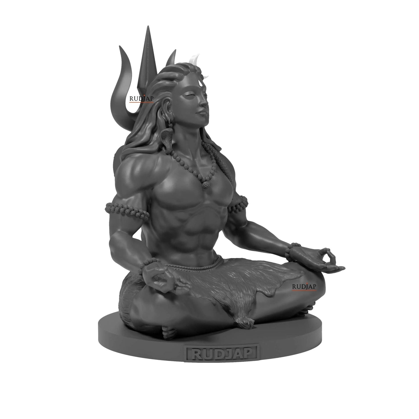 Premium 3 Inch Mahadev Murti Shiva Adiyogi statue with Trishul & Damru – Mahayogi Idol for Car Dashboard & Pooja Room RUDJAP
