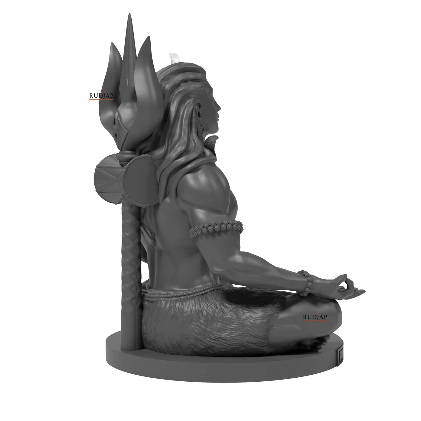 Premium 3 Inch Mahadev Murti Shiva Adiyogi statue with Trishul & Damru – Mahayogi Idol for Car Dashboard & Pooja Room RUDJAP