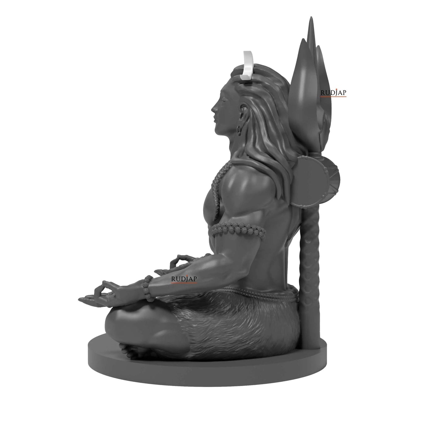 Premium 3 Inch Mahadev Murti Shiva Adiyogi statue with Trishul & Damru – Mahayogi Idol for Car Dashboard & Pooja Room RUDJAP