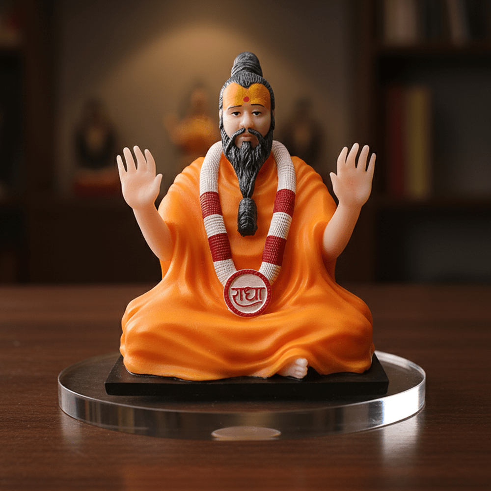 Premium 4 Inch Premanand Ji Maharaj Murti for Car Dashboard & Pooja Home