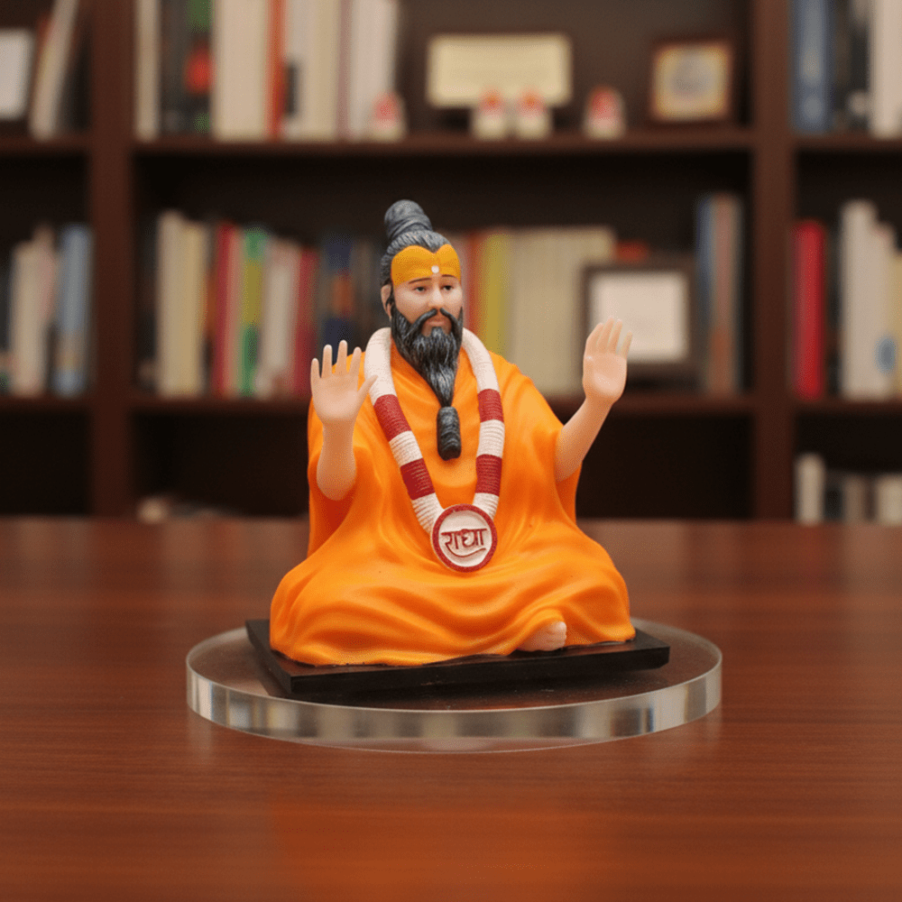 Premium 4 Inch Premanand Ji Maharaj Murti for Car Dashboard & Pooja Home