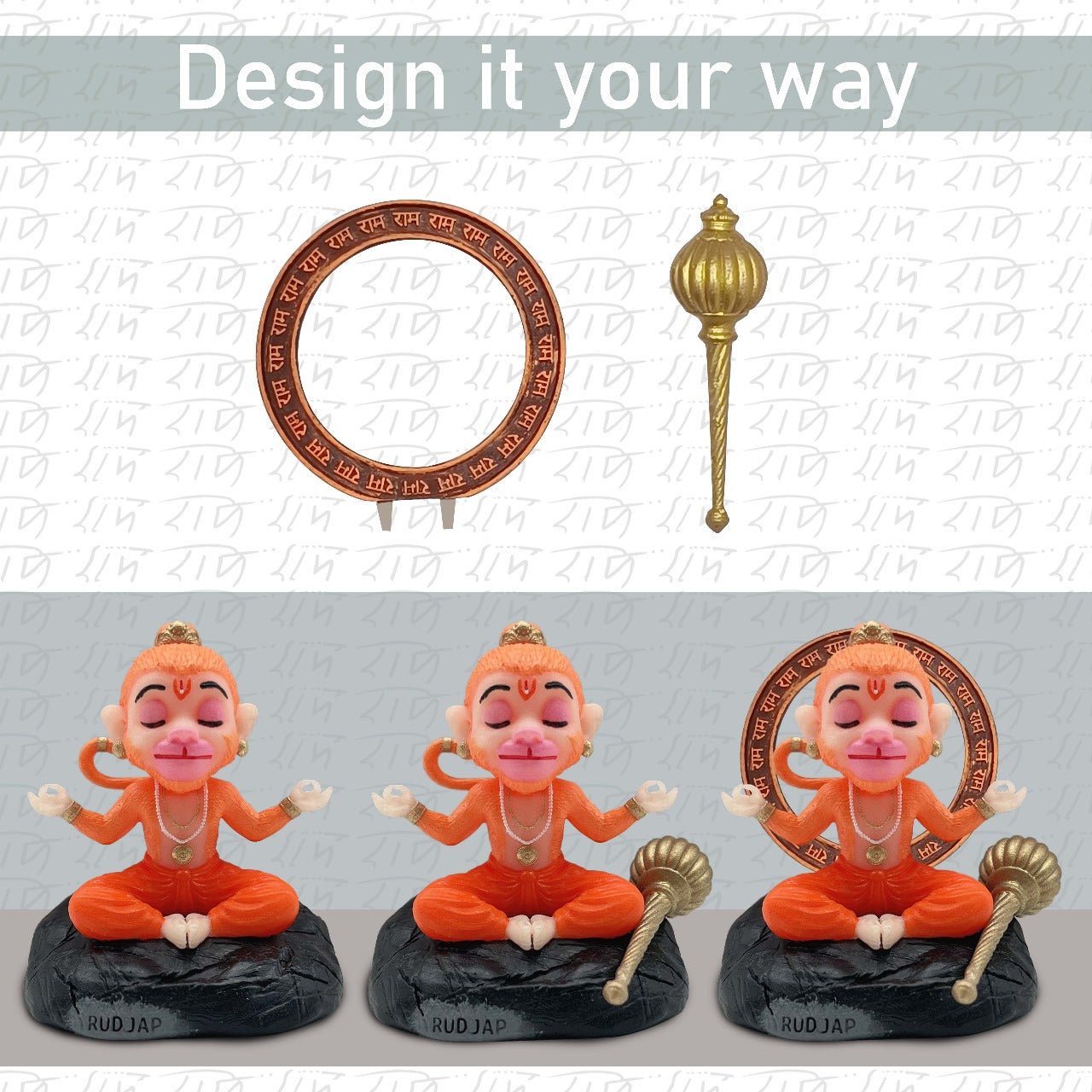 Rudjap Customized Bal Hanuman Mini Murtees idol Bal Roop Bajrangbali Murti 2.5 Inch Rudjap
