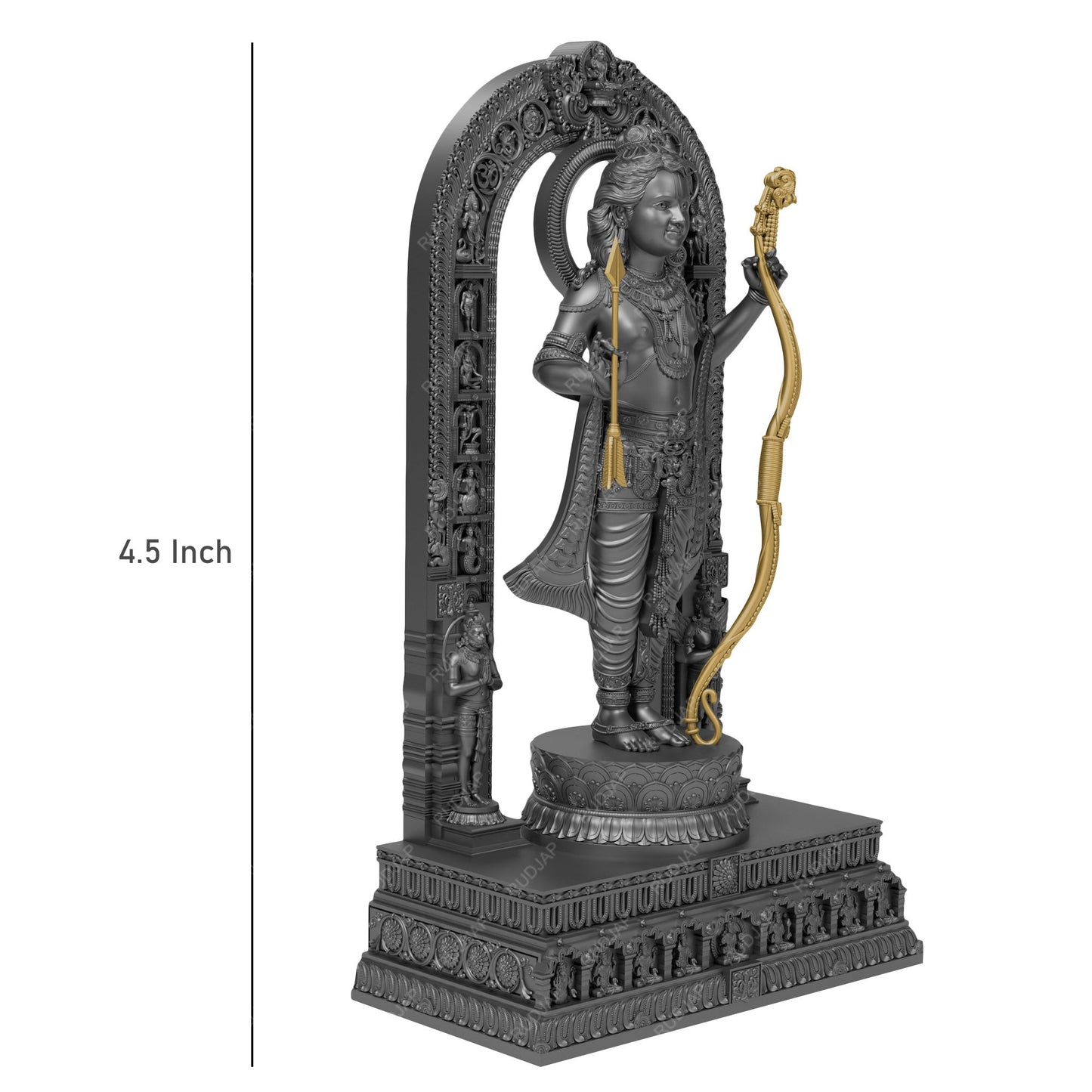 Rudjap Premium Ram Lalla Murti – Ayodhya Ram Lalla Idol for Pooja Ghar and Car Dashboard (4.5 Inch)