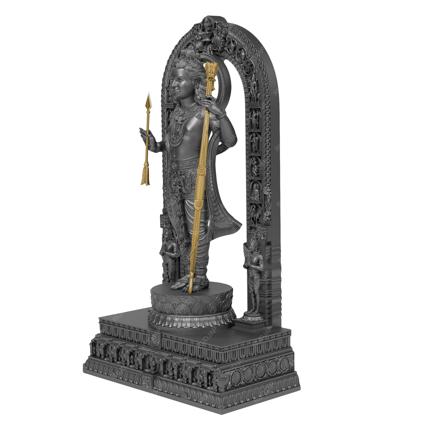 Rudjap Premium Ram Lalla Murti – Ayodhya Ram Lalla Idol for Pooja Ghar and Car Dashboard (4.5 Inch)