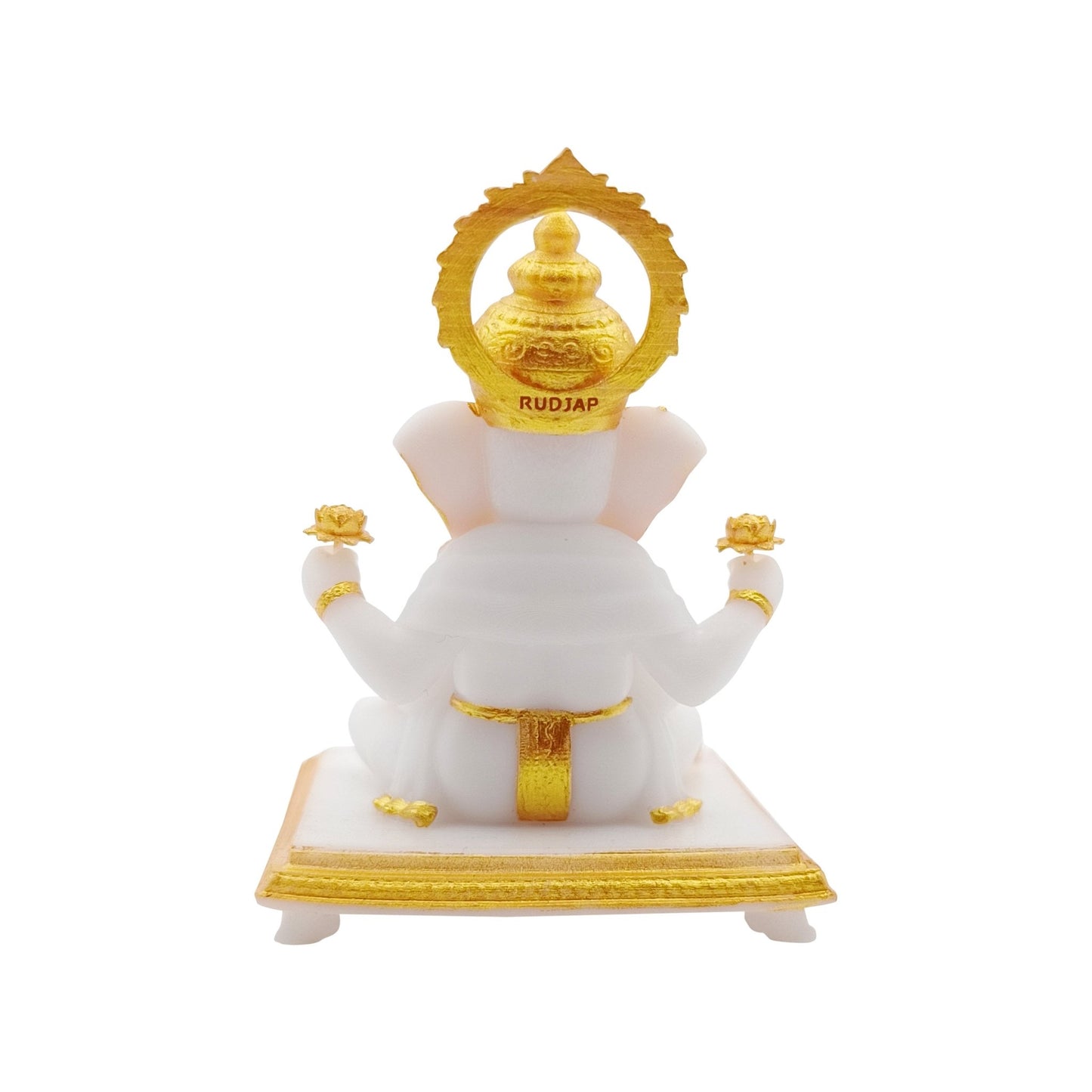 White Dagdusheth Ganpati Bappa Idol 3 Inch Ganesh Murti