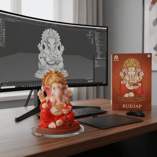 Ganesh Murti for Car Dashboard 3 Inch & 4 Inch Home Temple – 3D Printed Premium Idol by Rudjap