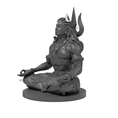 Premium 3 Inch Mahadev Murti Shiva Adiyogi statue with Trishul & Damru – Mahayogi Idol for Car Dashboard & Pooja Room RUDJAP