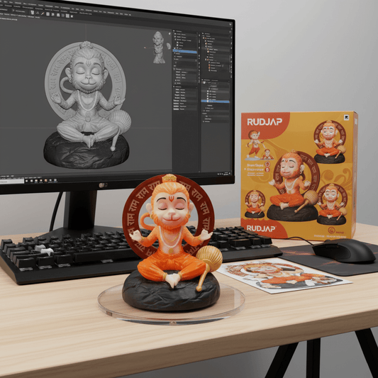 Premium Bal Hanuman Mini Murtees for Car Dashboard |3D Printed Idol