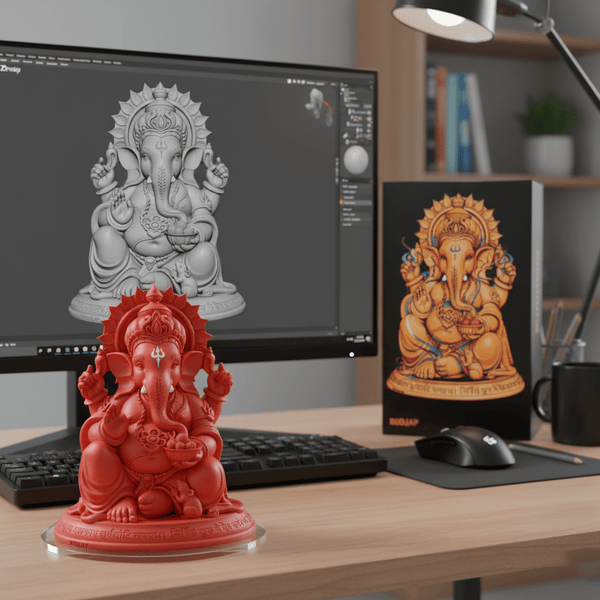Premium New Style Ganesh Murti for Car Dashboard & Pooja Room – 3 Inch