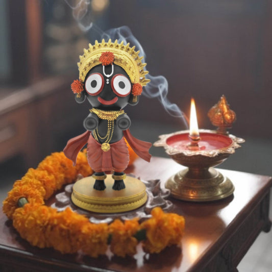Bal Jagannath Idol 3 Inch Colorful Statue for Car, Home Idol