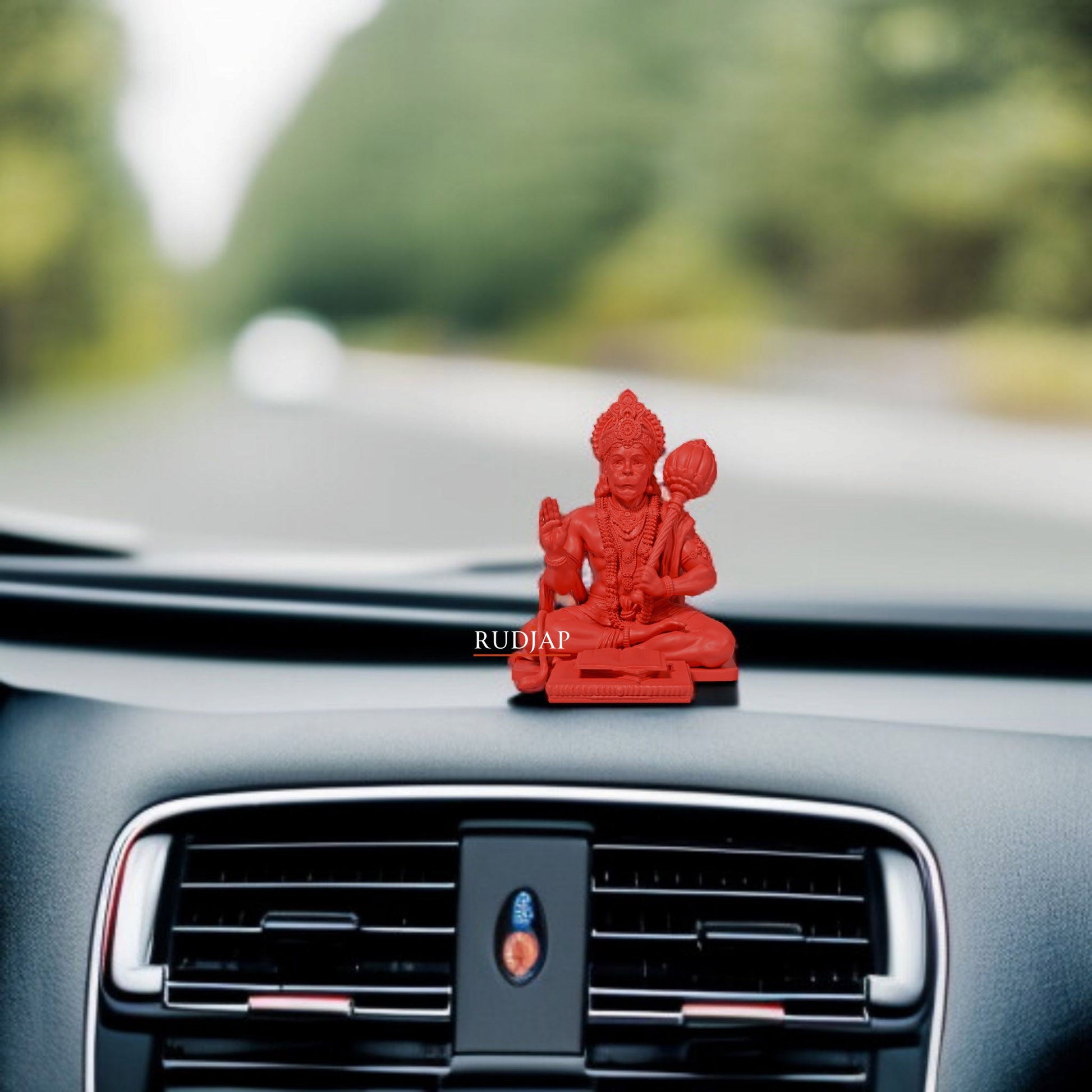 Hanuman Ji Idol 3 Inch Red & Brown Bajrangbali Murti for Car