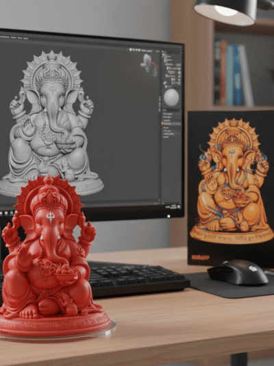 Premium Red Ganesh Murti 3 Inch