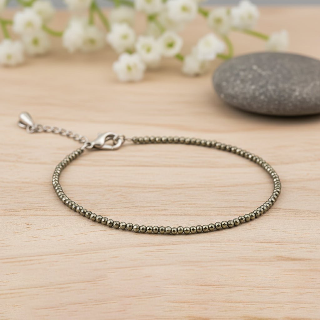 Raw Pyrite Anklet Natural Money Stone
